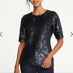 Ann Taylor black sequin top